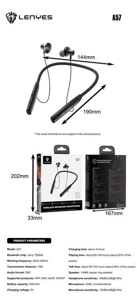 Lenyes A57 Auriculares Deportivos con Pantalla LED