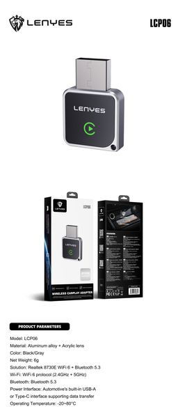 Adaptador Bluetooth Lenyes LCP06