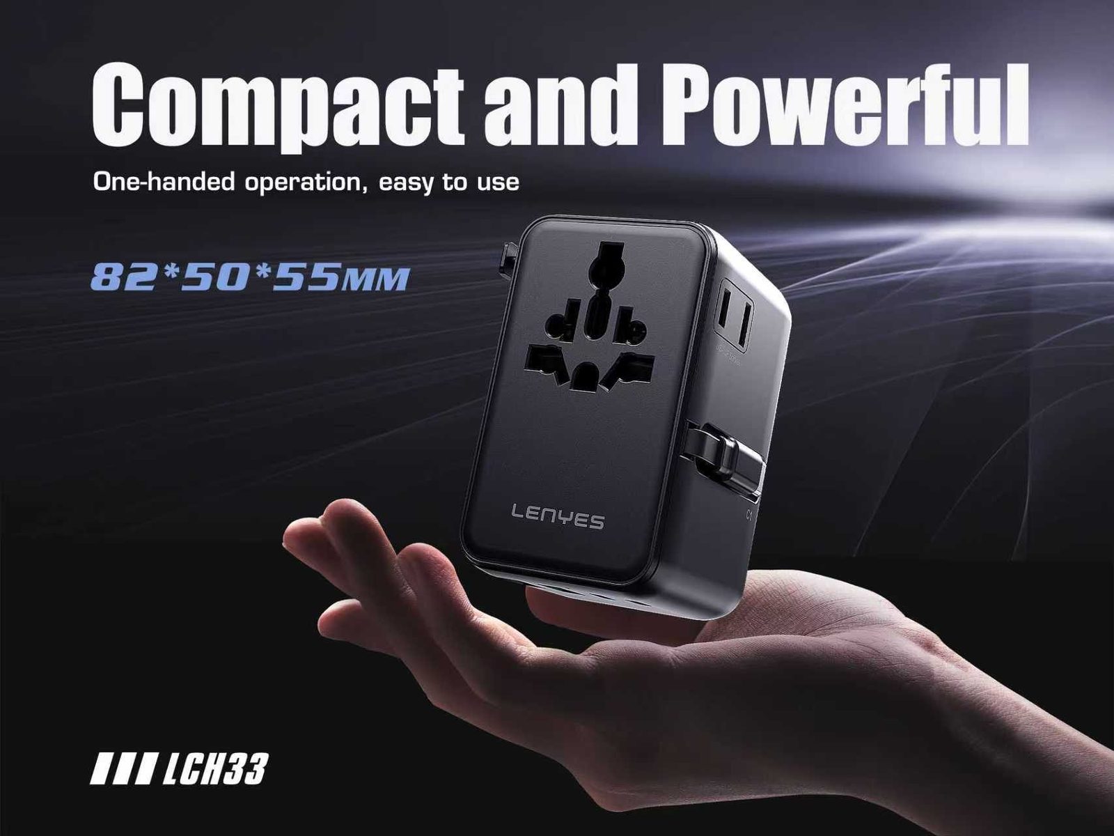 Adaptador de Viaje Universal Lenyes LCH33 GaN 70W vista 3