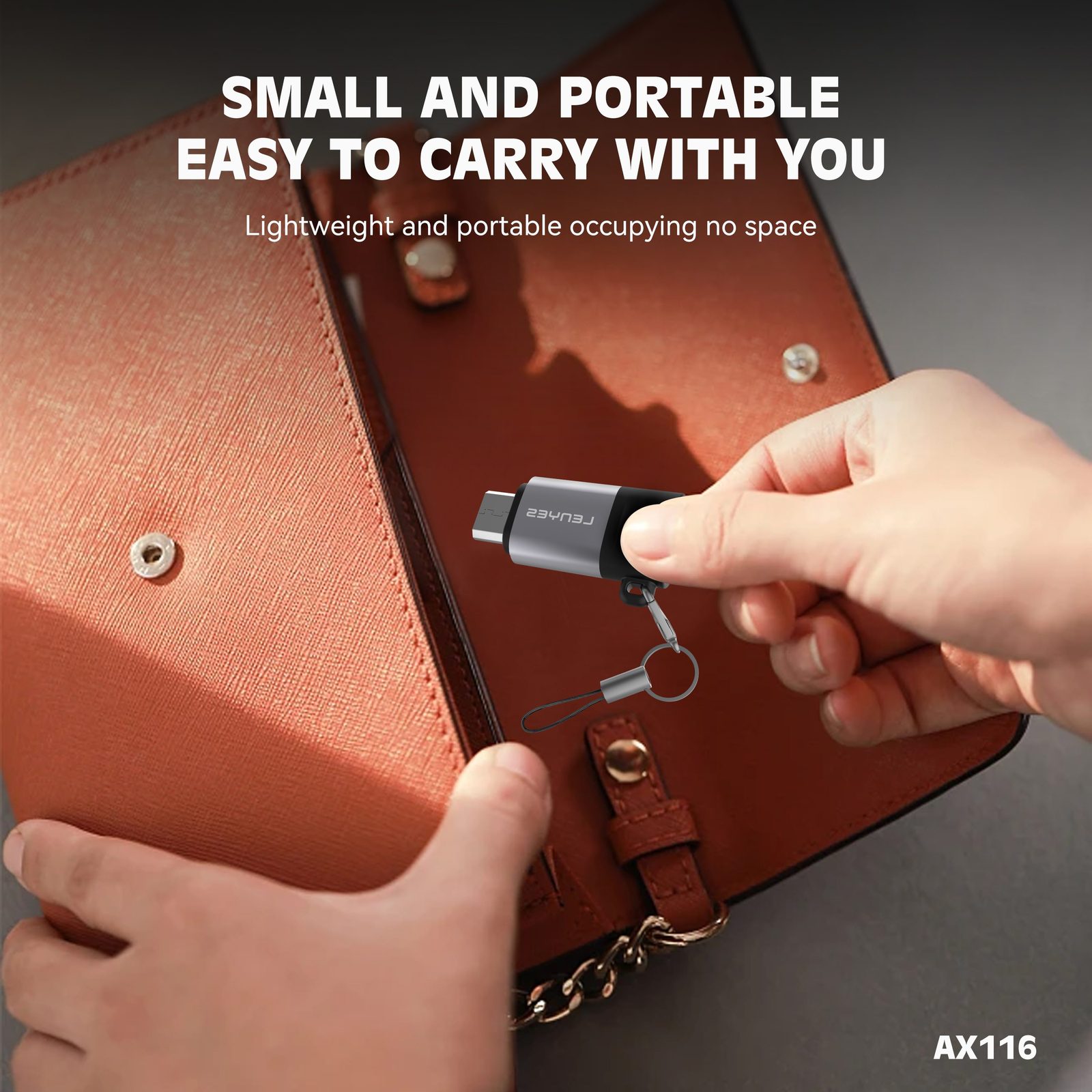 Adaptador Lenyes AX116 Tipo-C a Micro USB/V8 vista 4
