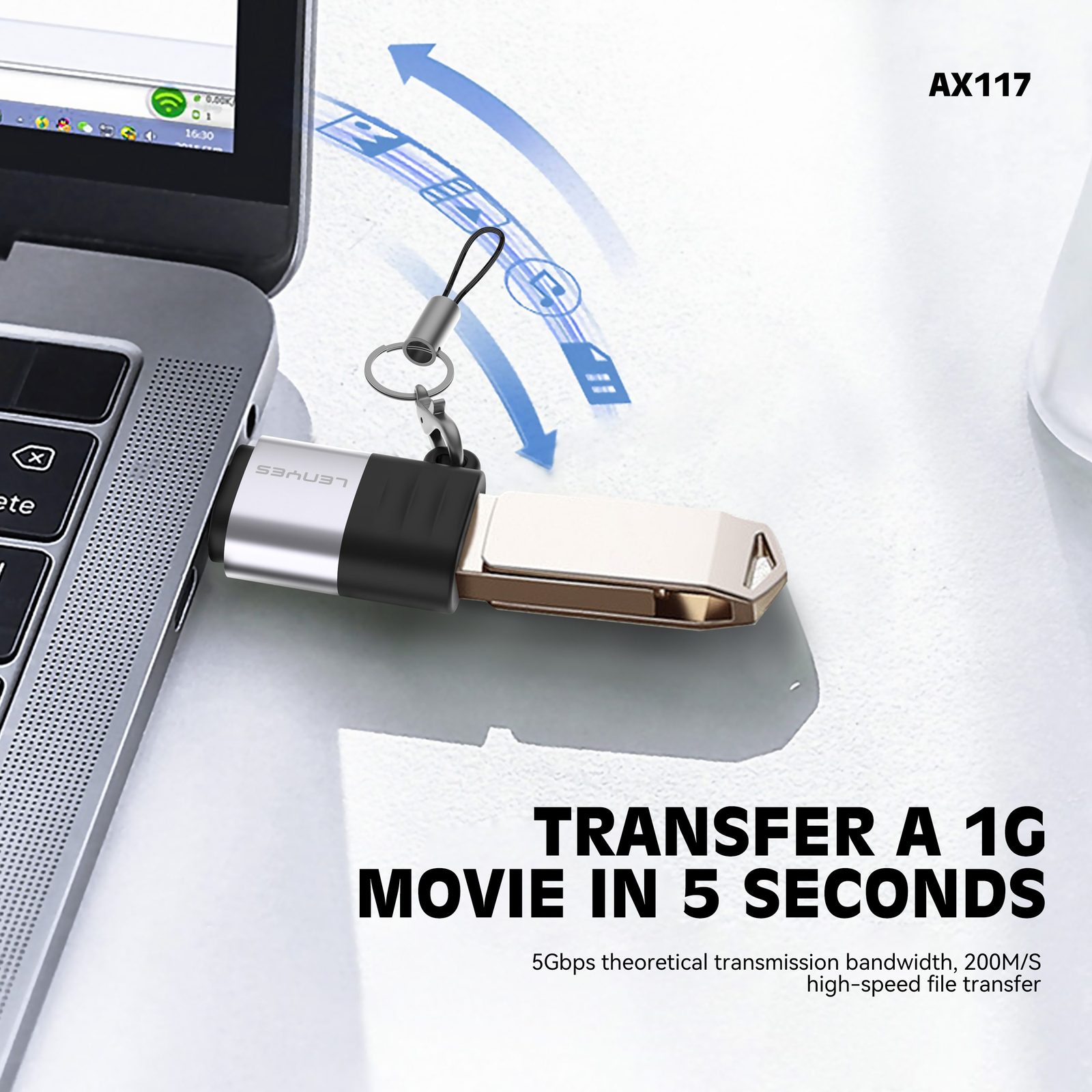 Adaptador Lenyes AX117 Micro USB/V8 a Tipo-C vista 4
