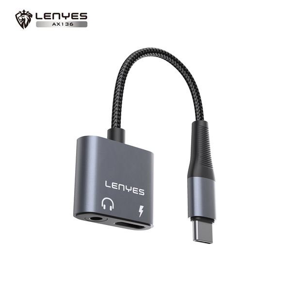 Adaptador Lenyes AX136 Auriculares DC3.5/Tipo-C