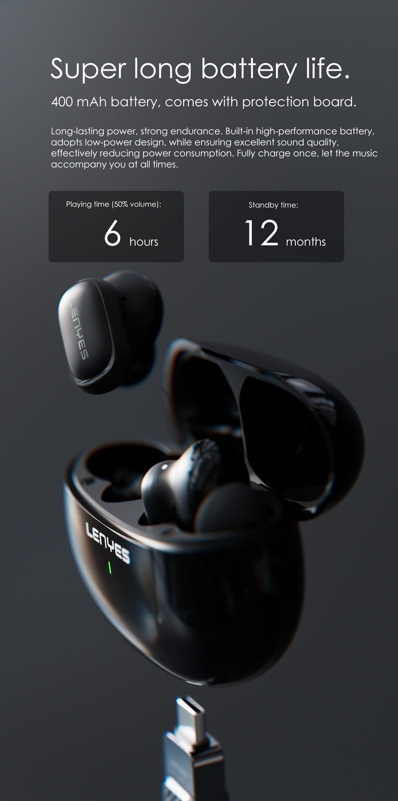 Lenyes AIR 56 TWS Bluetooth vista 5