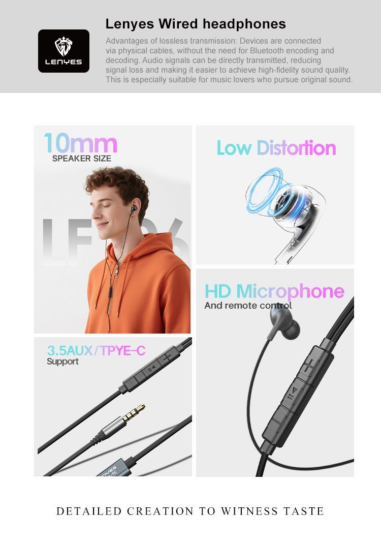 Auriculares Lenyes LF106 In-Ear 10mm Micrófono HD vista 6