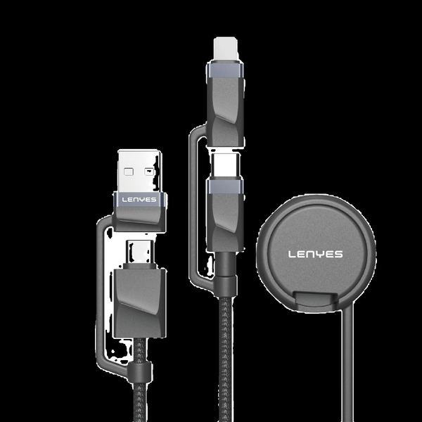 Cable de Datos 3en1 Lenyes LC541 con Carga Inalámbrica Smartwatch