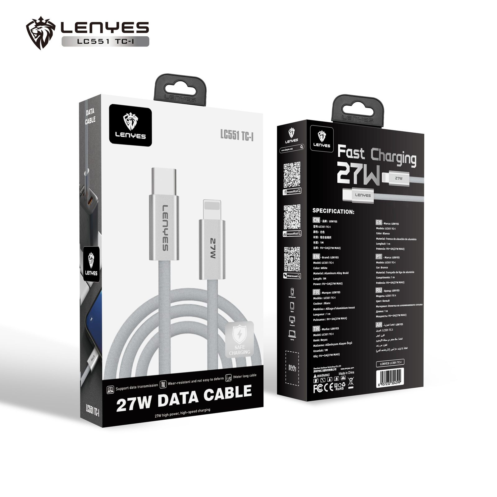 Cable de Datos Lenyes LC551 USB-C 60W vista 6