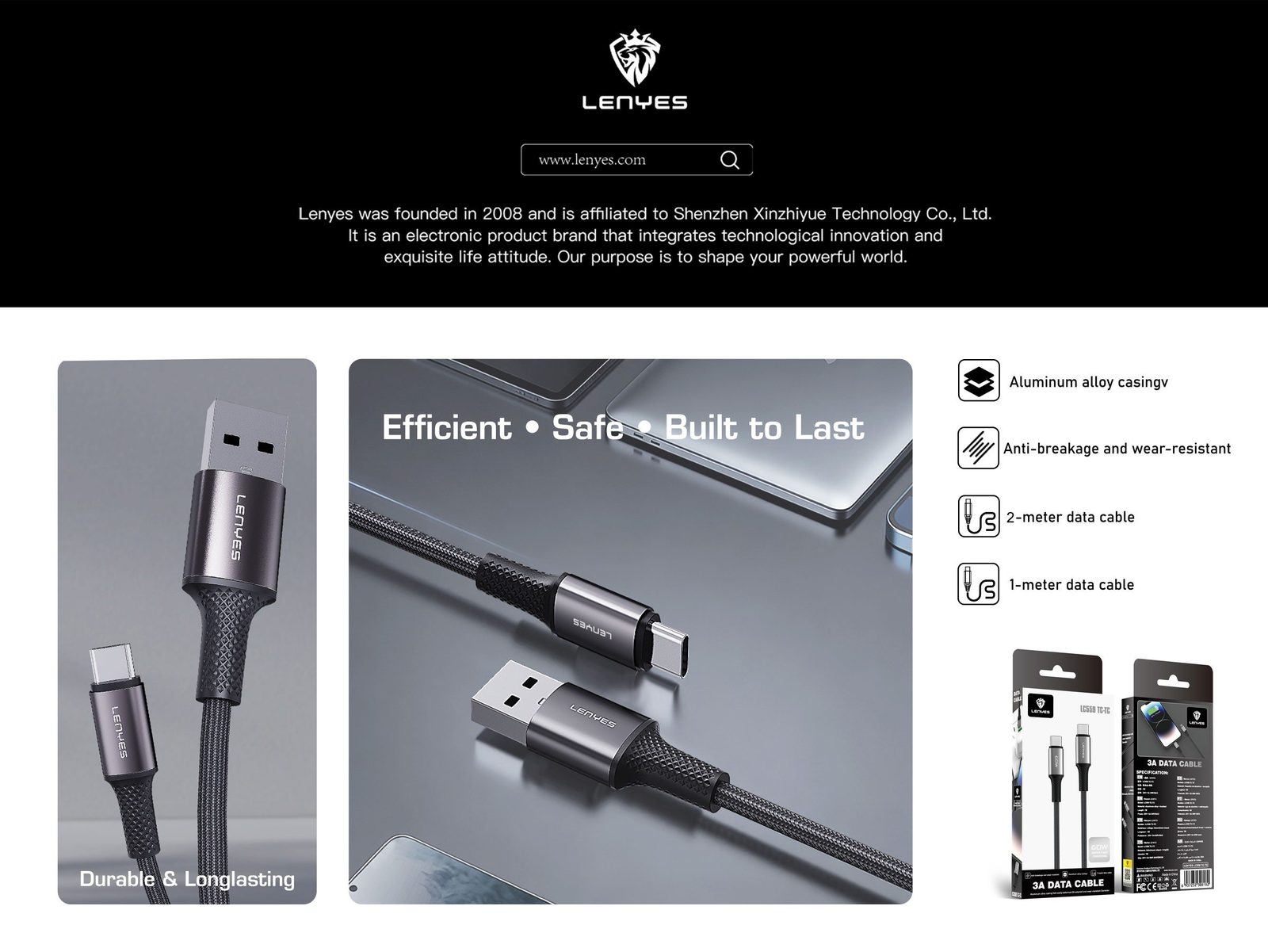 Cable USB-C Lenyes LC561 100W Ultra Fast Charge vista 5
