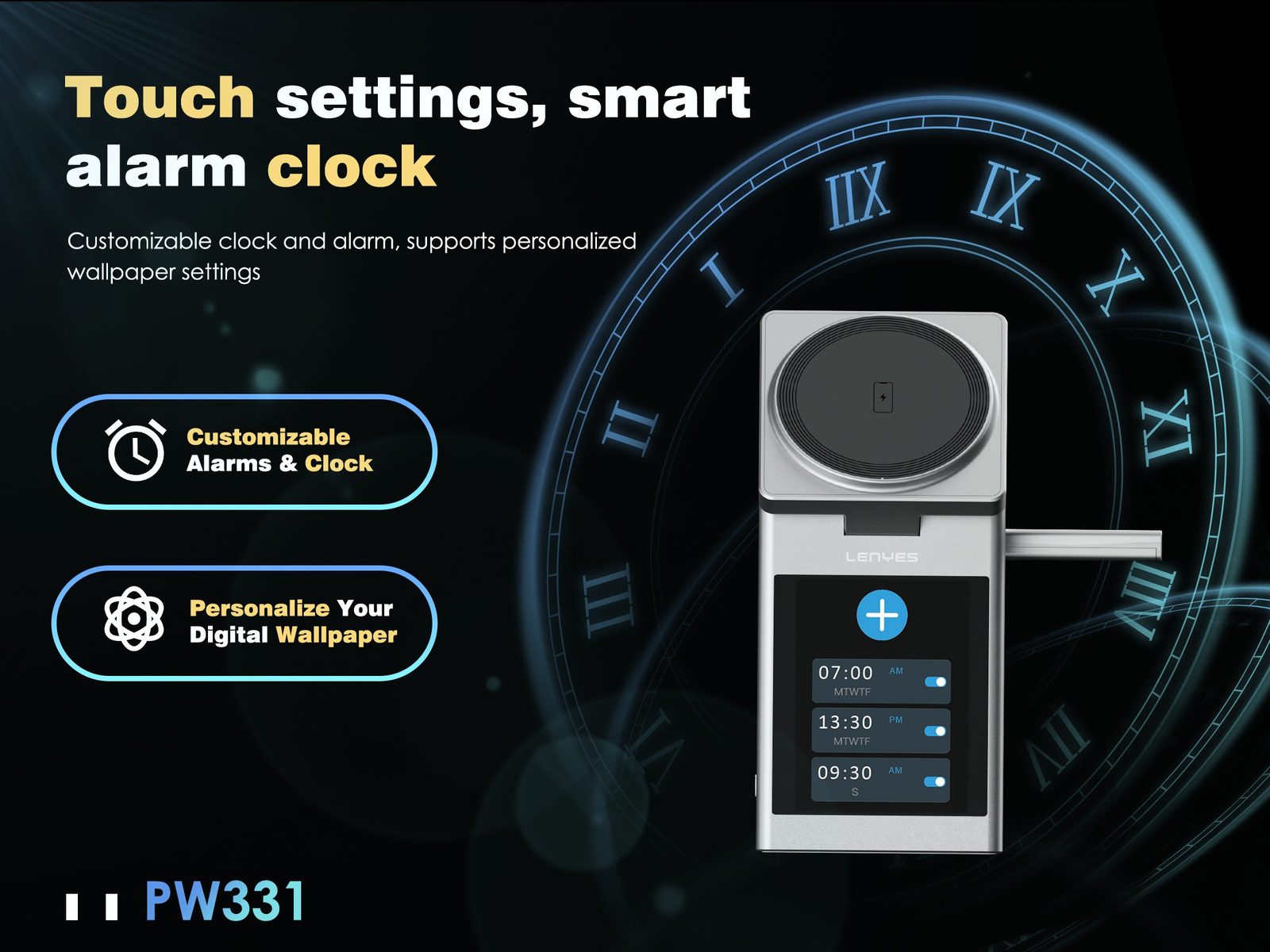 Cargador Inalámbrico Lenyes PW331 con Pantalla Táctil vista 5