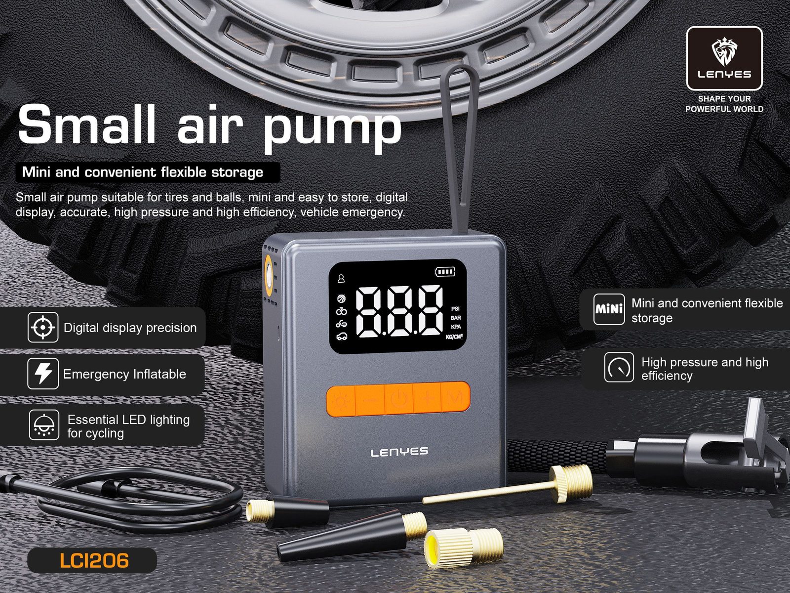 Compresor de Aire Portátil Lenyes LCI206 vista 3