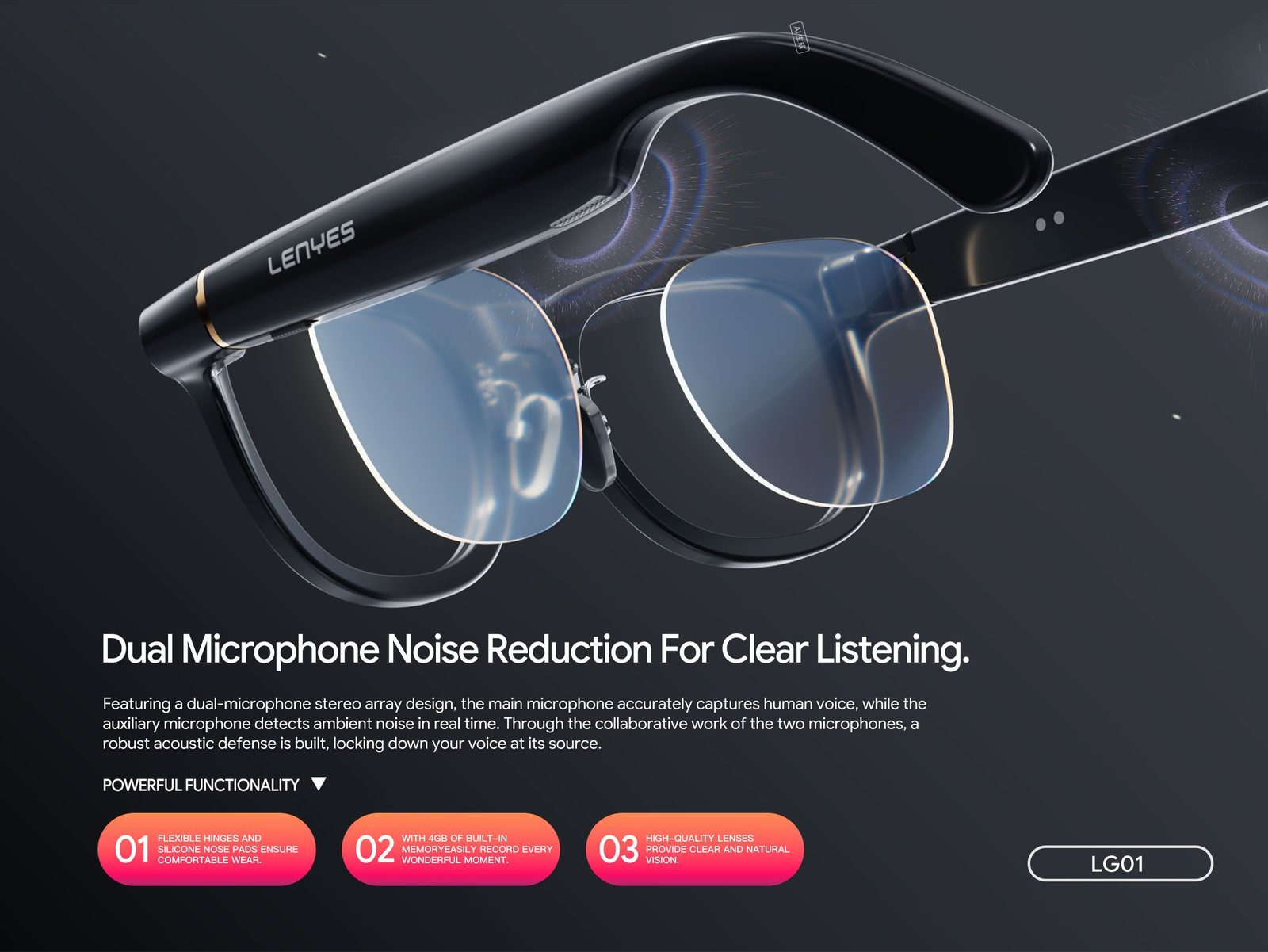 Gafas Inteligentes Lenyes LG01 vista 3