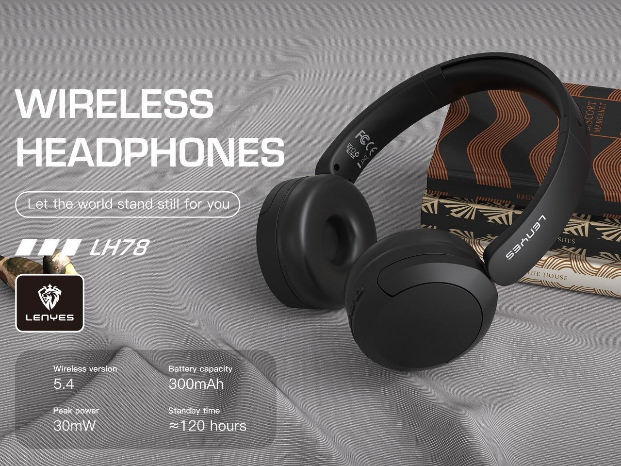 Lenyes LH78 Casco Over-Ear Bluetooth 5.4 vista 3