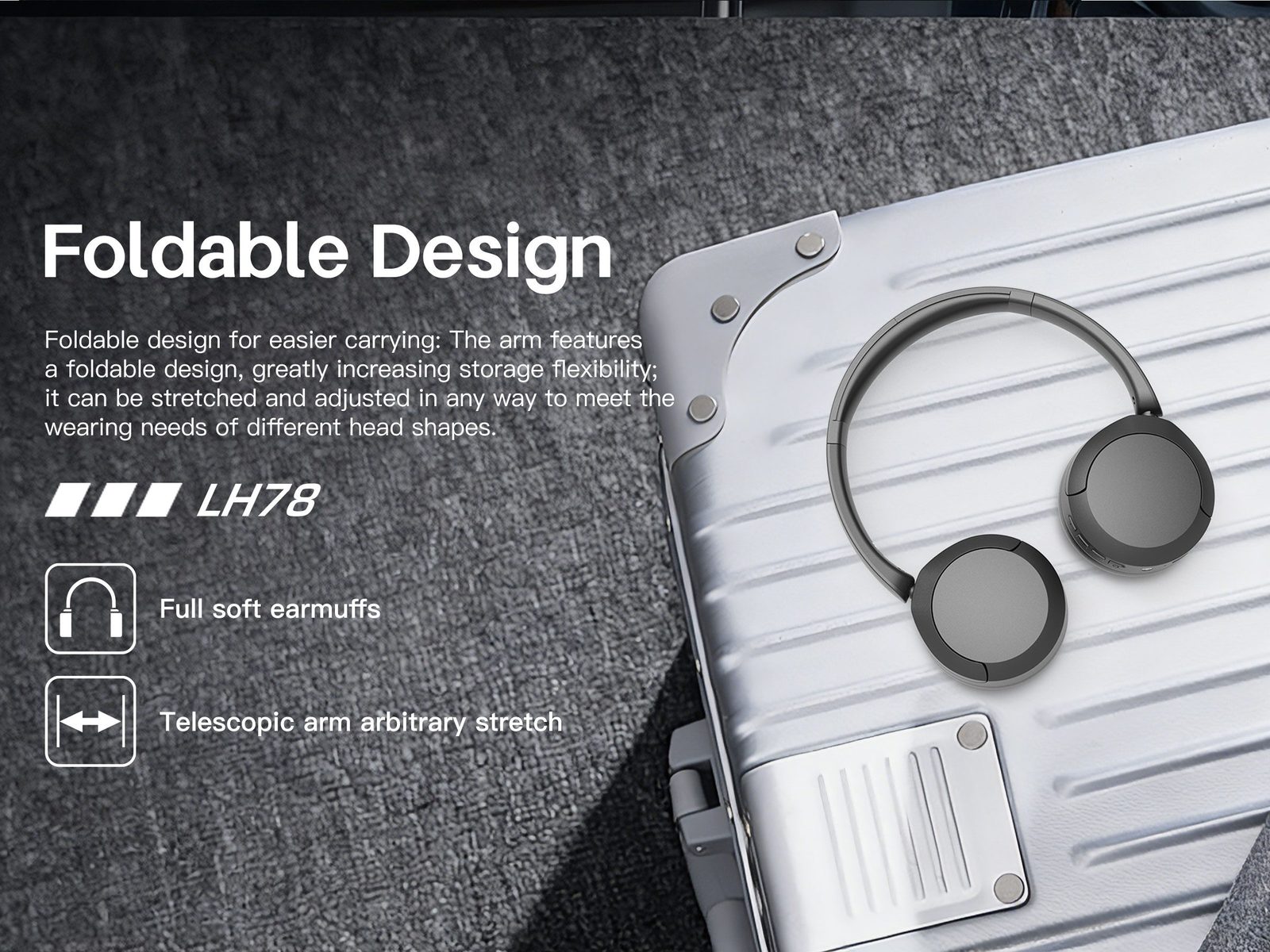 Lenyes LH78 Casco Over-Ear Bluetooth 5.4 vista 4