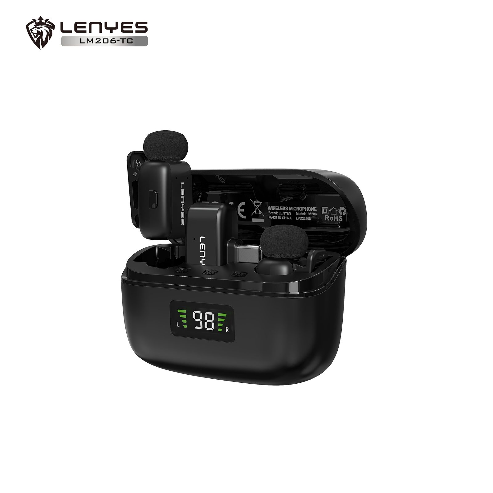 Lenyes LM206 Micrófono Lavalier Inalámbrico USB-C vista 4