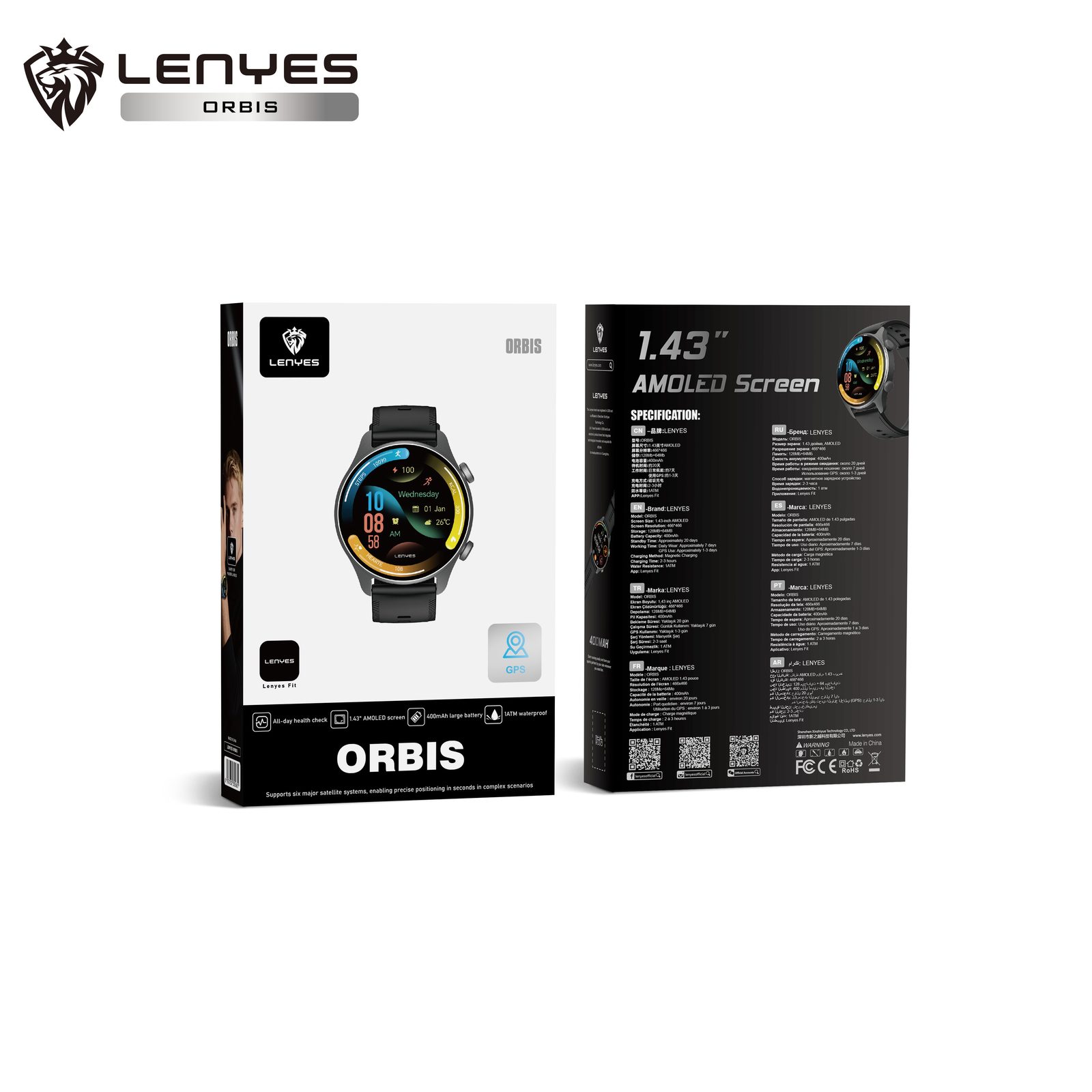 Lenyes ORBIS Smartwatch Circular SpO2 vista 6