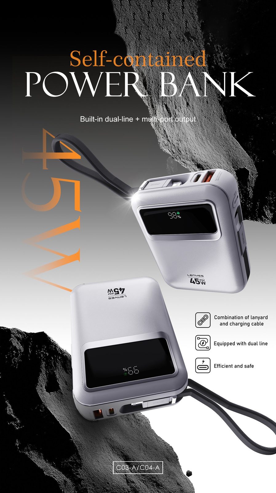 Powerbank Lenyes C04-A 10.000mAh vista 1