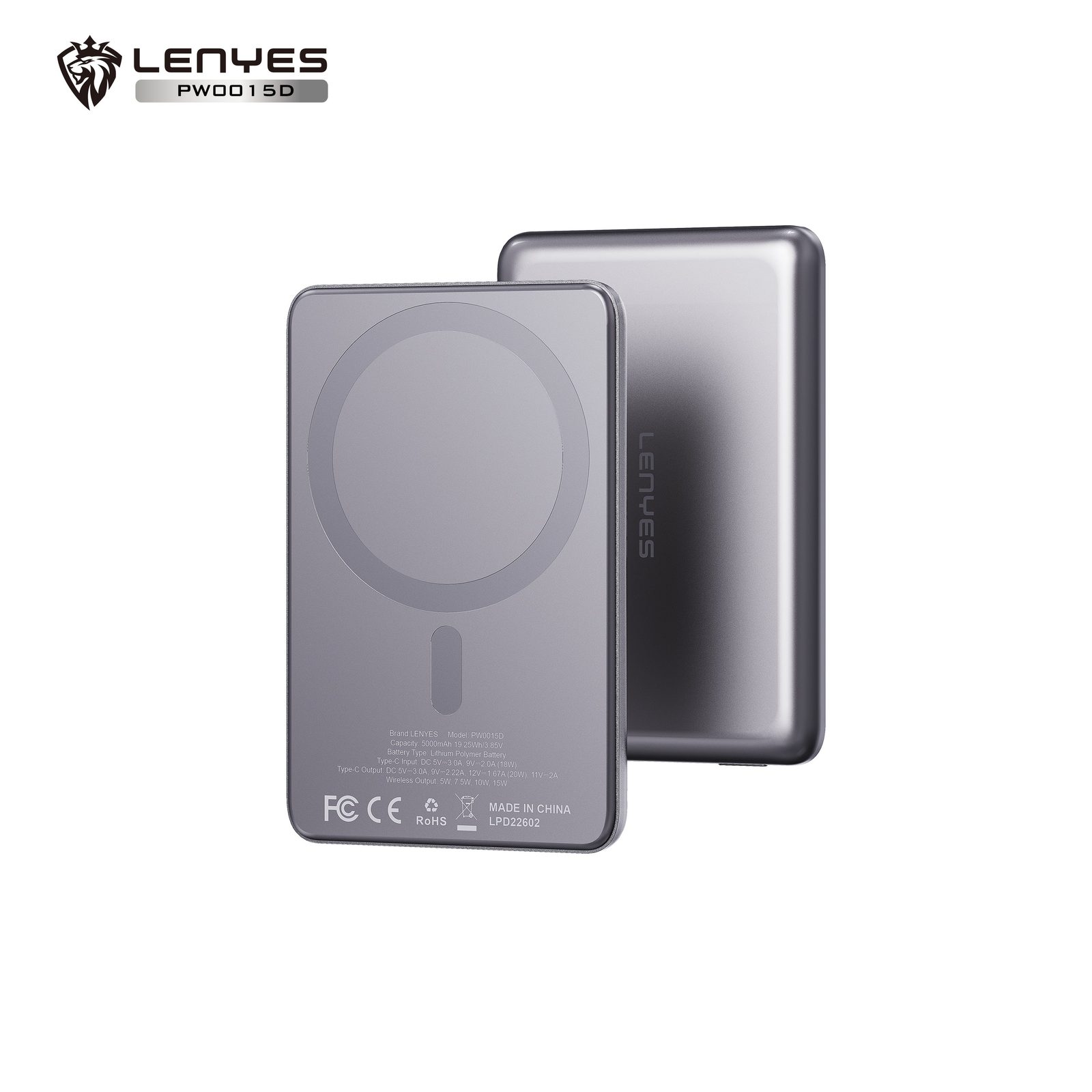 Powerbank Lenyes PW1015D Ultrafino 10.000mAh vista 1