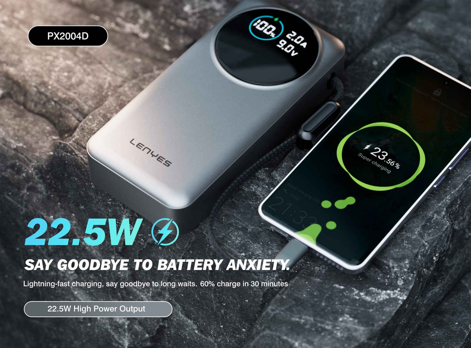 Powerbank Lenyes PX2004D 20.000mAh vista 4