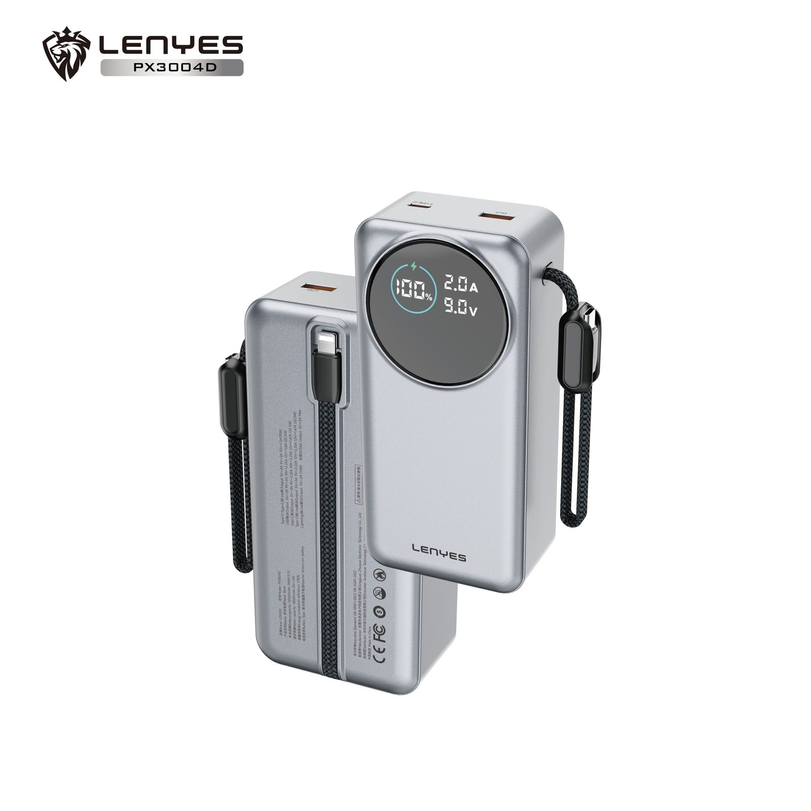 Powerbank Lenyes PX3004D 30.000mAh vista 3