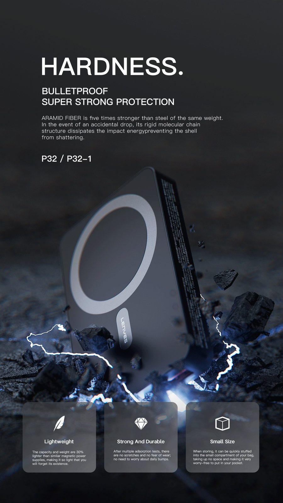 Powerbank Magnético Lenyes P32-1 10.000mAh vista 6