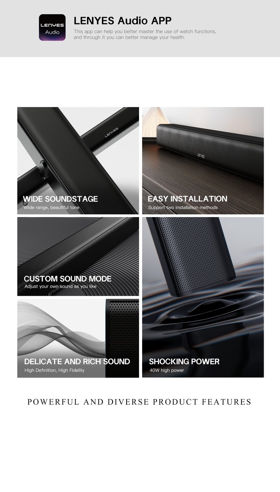 Lenyes S901 Altavoz Profesional Power Bank IPX6 vista 3