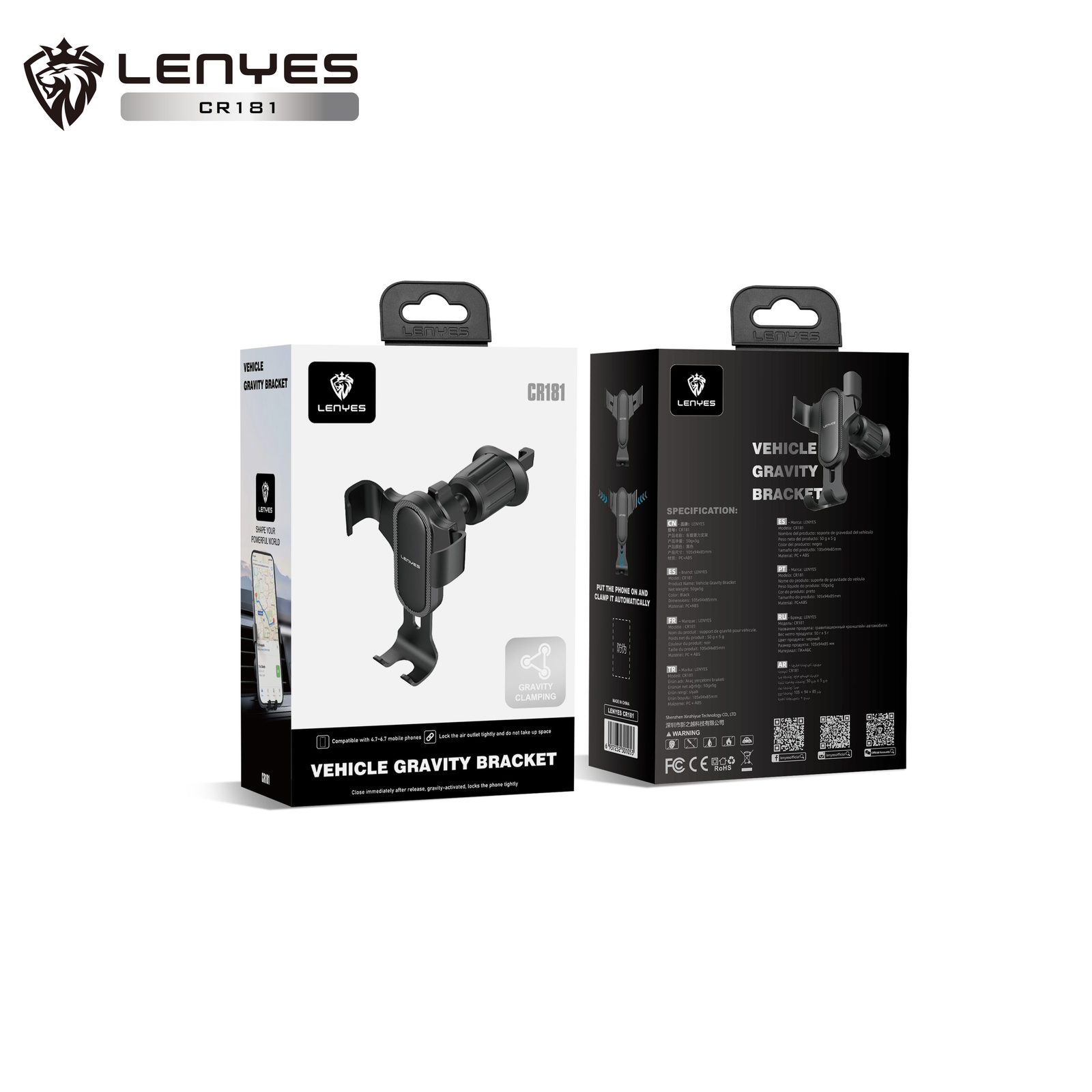 Soporte de Coche Lenyes CR181 Gravedad Rejilla vista 3