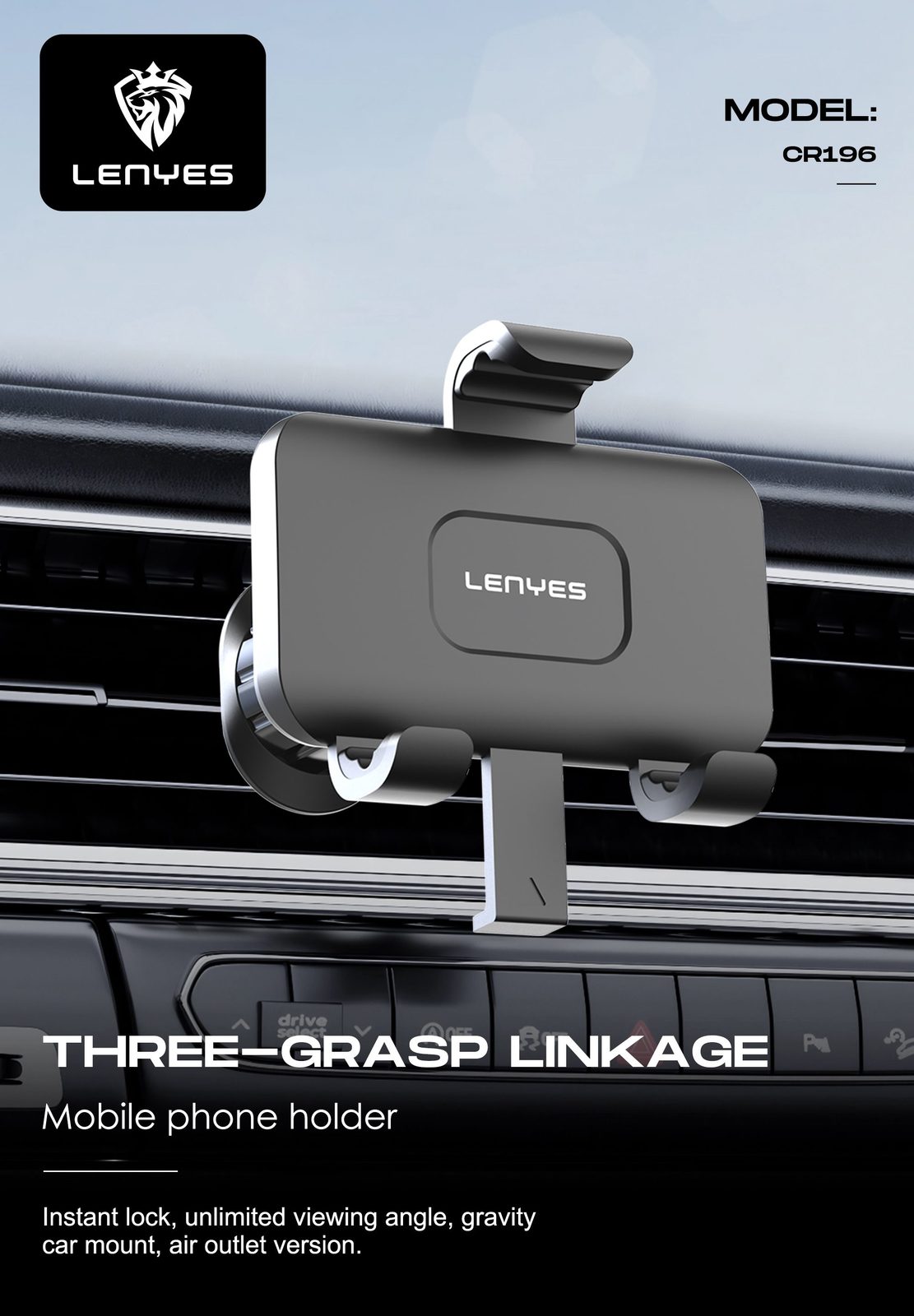 Soporte de Coche Lenyes CR196 Gravedad Triangular vista 1