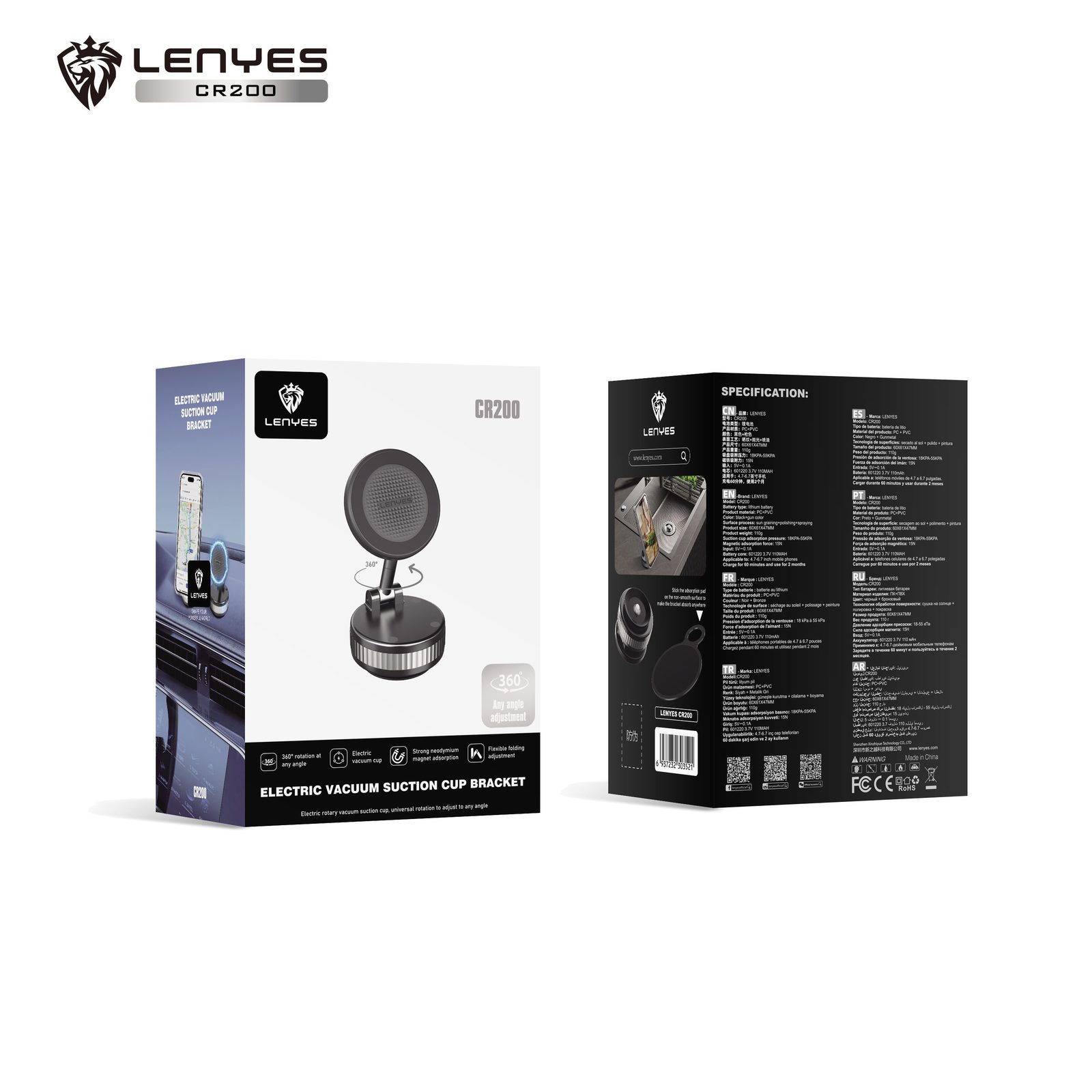 Soporte Magnético Lenyes CR200 Ventosa Eléctrica vista 6