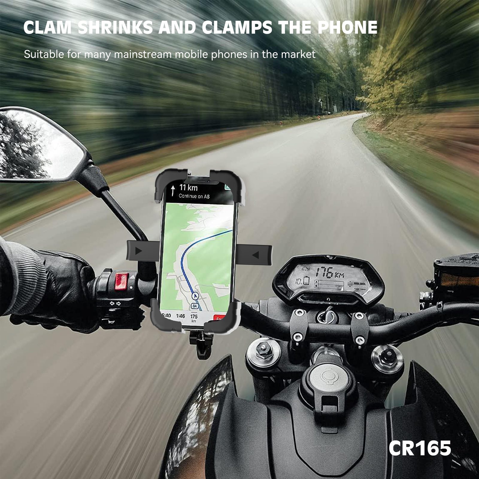 Soporte Moto/Bicicleta Lenyes CR165 Ball Head 360° vista 6